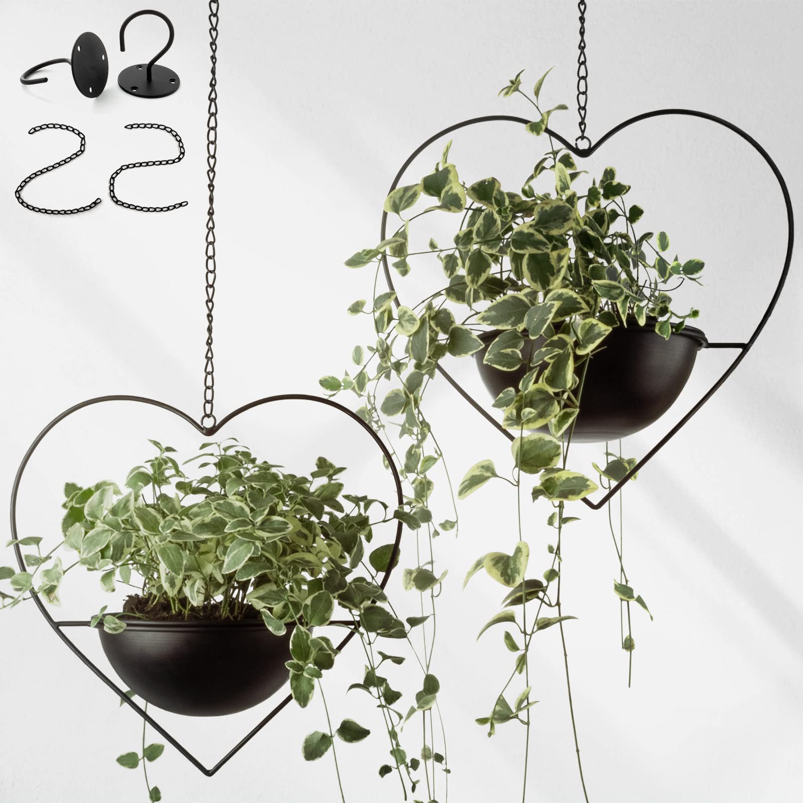Amazon.com: Hajia 2 Pack Heart Shaped Hanging Plant Holder with